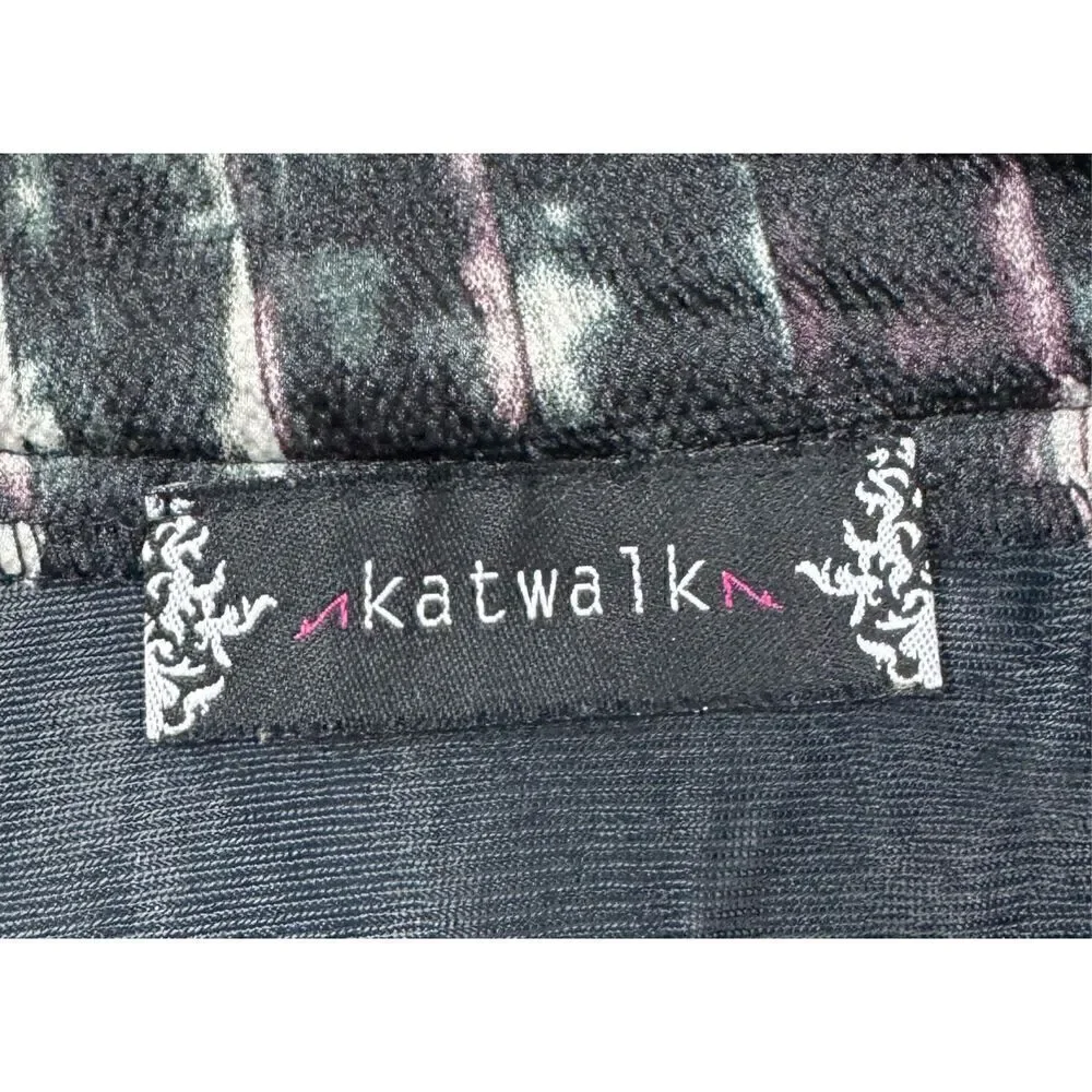 Adorable Black, Maroon, White & Gray Mini Skirt by KatWalk size Small